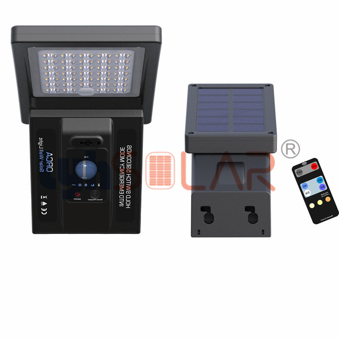 Luci solari nere da 3W per esterni con lente PC Tipo II Angolo del fascio luminoso